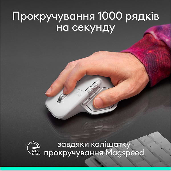 Фото - Мышь беспроводная Logitech MX Master 4 for Mac Performance White Silver (910-007576)