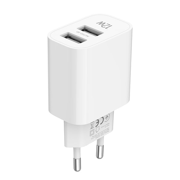 Фото - Мережевий зарядний пристрій MAKE 12W 2xUSB-A White (MCW-1221WH)