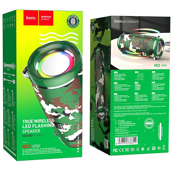 Фото - Портативная акустика HOCO HC2 Xpress sports BT speaker Camouflage Green (6931474738721)