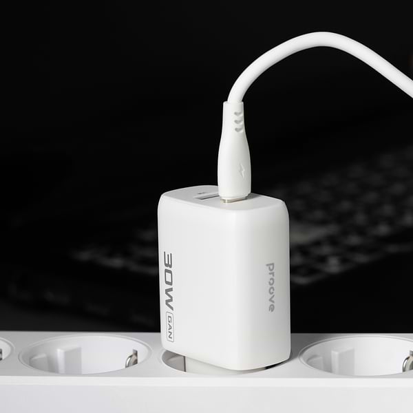Фото - Сетевое зарядное устройство Proove Silicone Power 2 30W Type-C + USB White (WCSP23110002)