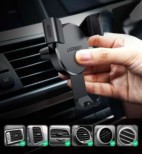 Фото - Автодержатель UGREEN LP130 Gravity Drive Air Vent Mount Phone Holder Black (40907)