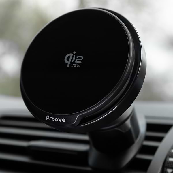 Фото - Автотримач з бездротовою зарядкою Proove Spark Qi2.2 25W Black (WHSQ25002001)