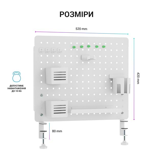 Фото - Настільна дошка-органайзер OfficePro DO1090W White