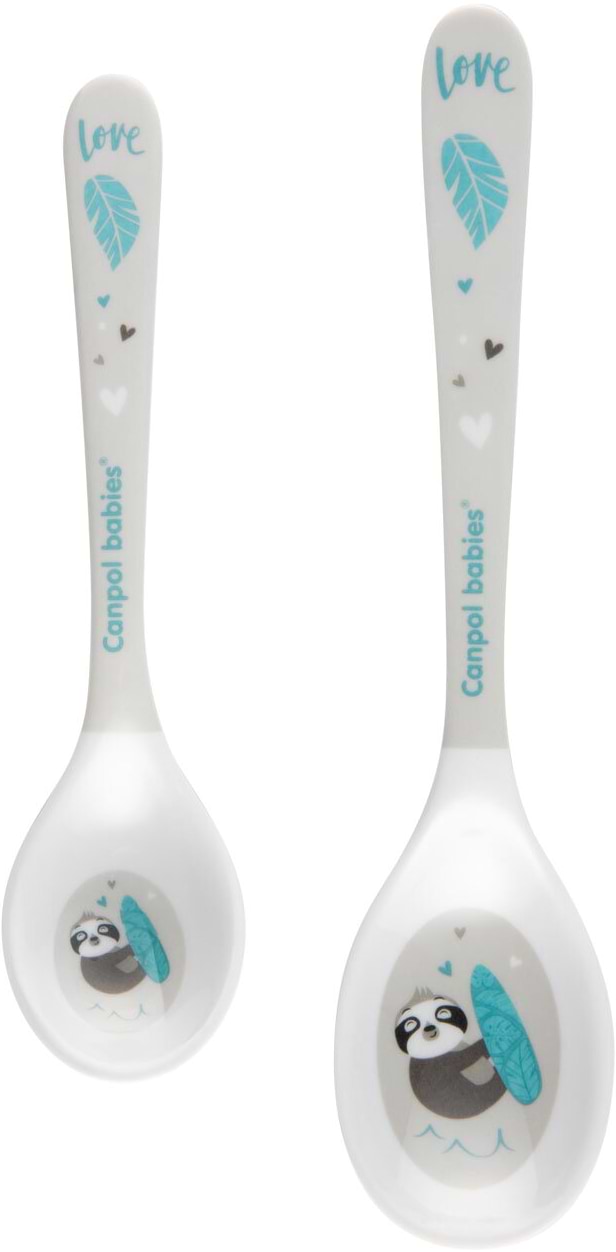 Набор детских столовых приборов для малыша Canpol babies из меламина 2 шт. EXOTIC ANIMALS - серый (4/530_grey)