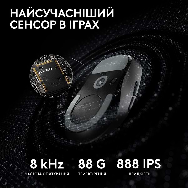 Фото - Миша бездротова ігрова Logitech G Pro X Superlight 2 LightSpeed Black (910-006630)