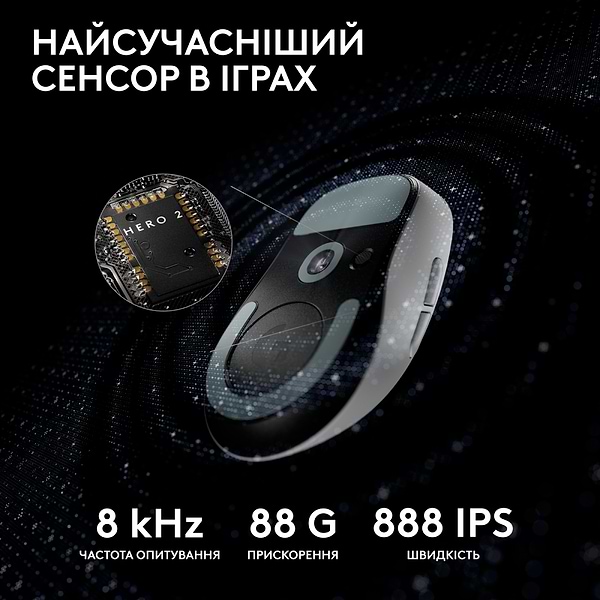 Фото - Миша бездротова ігрова Logitech G Pro X Superlight 2 LightSpeed White (910-006638)