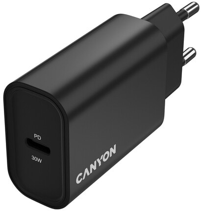 Фото - Сетевое зарядное устройство Canyon OnCharge 30CL 1xPD Type-C 30W Black (CNE-CHA30CLB)