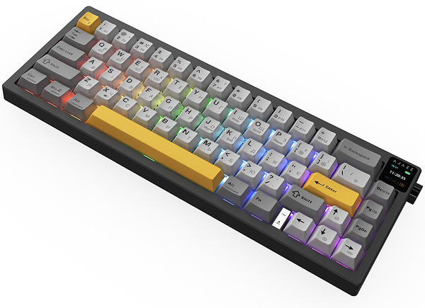 Фото - Клавіатура бездротова ігрова Ajazz AK650 Flying Fish Switch Black RGB With Screen (AK650-FF-BGY)