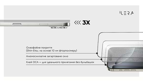 Фото - Защитное стекло для смартфона ILera DeLuxe Original Glass 2.0 for iPhone 17 Pro (iLFCDL17Pr)