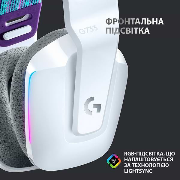 Фото - Гарнитура беспроводная игровая Logitech G733 Lightspeed White (981-000883)