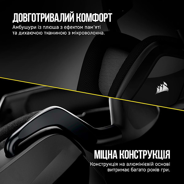 Фото - Гарнитура беспроводная игровая Corsair VOID RGB ELITE Wireless Headset, Carbon (CA-9011201-EU)