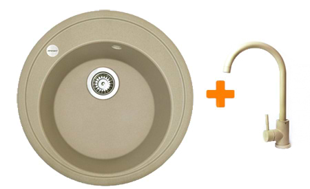 Мойка кухонная+смеситель Adamant Sun Сахара (4824296910102)