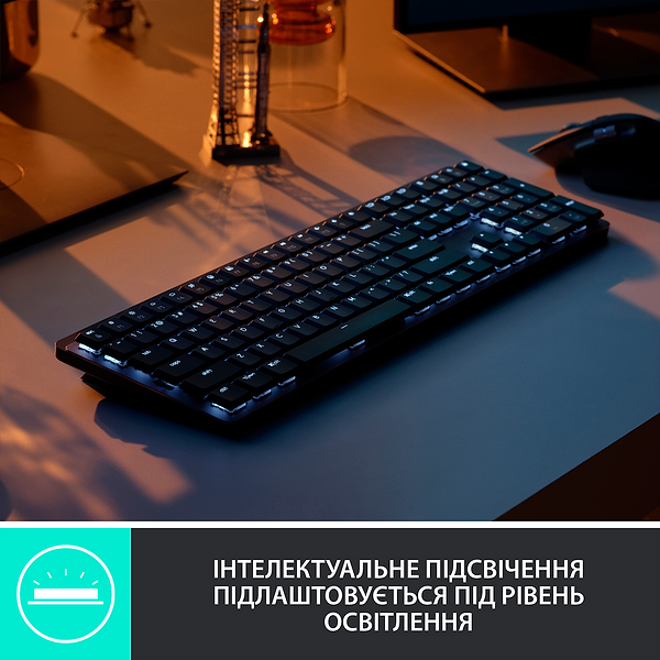 Фото - Клавіатура бездротова Logitech MX Mechanical Wireless Graphite Clicky (920-010759)