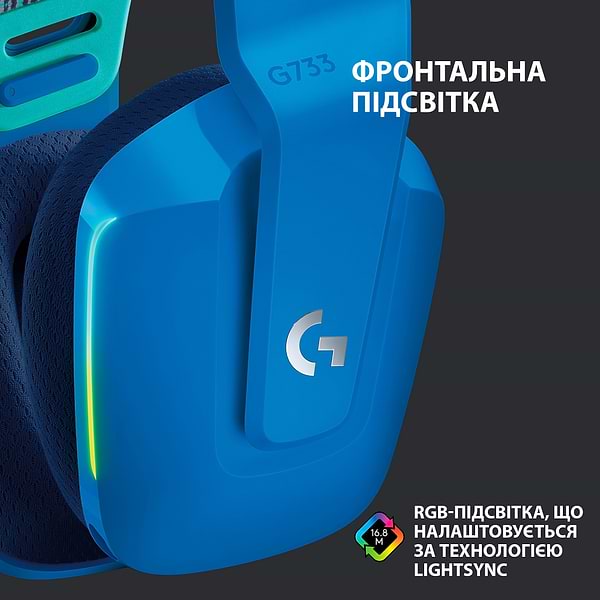 Фото - Гарнітура бездротова ігрова Logitech G733 Lightspeed Blue (981-000943)