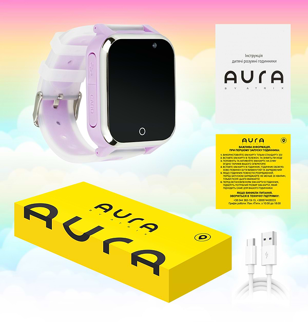 Фото - Дитячий годинник Aura A100 Tracker/WIFI Purple (AUR-A100-PL)
