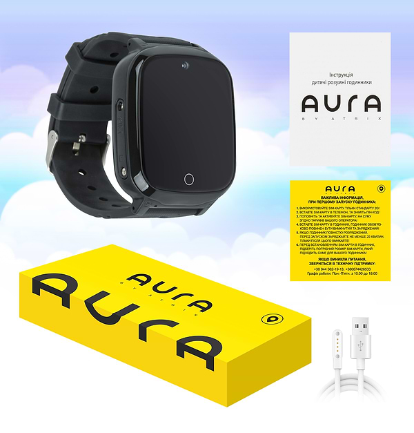 Фото - Дитячий годинник Aura A200 Tracker/WIFI Black (AUR-A200-B)