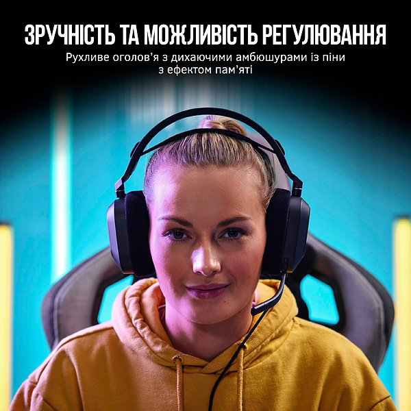 Фото - Гарнитура проводная игровая Corsair HS80 RGB USB Headset Carbon (CA-9011237-EU)