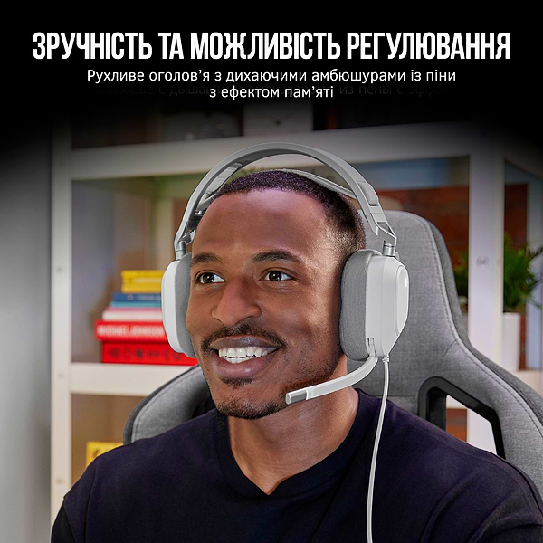 Фото - Гарнитура проводная игровая Corsair HS80 RGB USB Headset White (CA-9011238-EU)