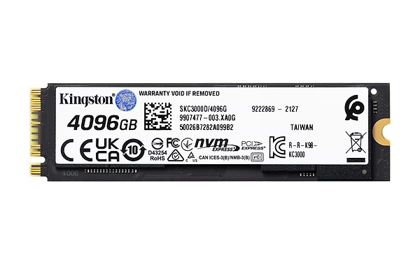 Фото - SSD-накопитель внутренний Kingston KC3000 4096GB M.2 2280 PCIe 4.0 x4 NVMe 3D TLC (SKC3000D/4096G)