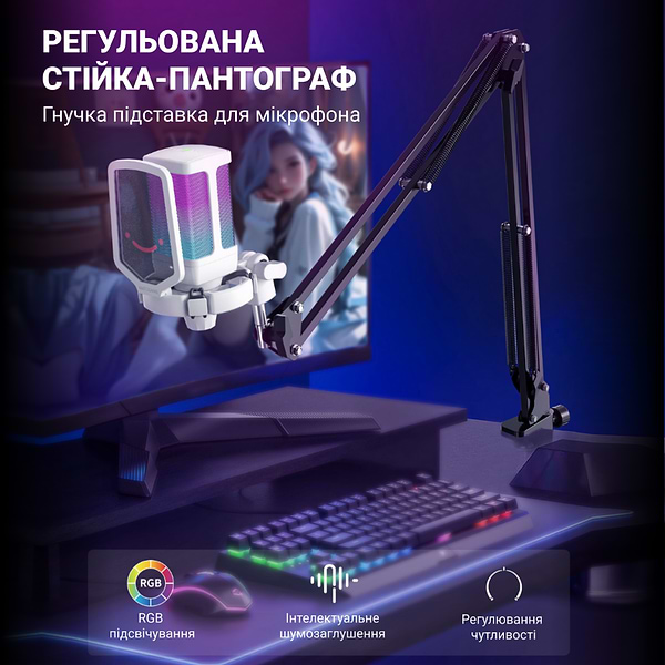 Фото - Микрофон для компьютера проводной Fifine Q6TW USB White