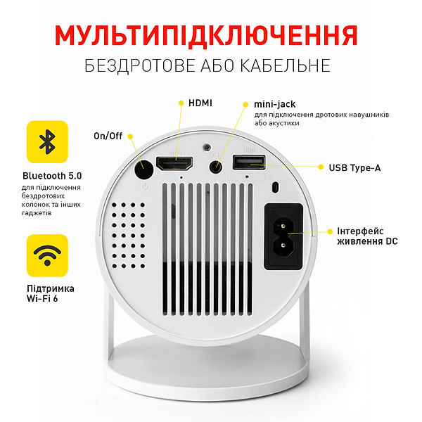 Фото - Проектор Aura SPJ-300 4K Android HDMI White (AU-PRJSPJ300-W)