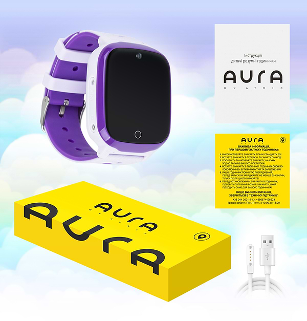 Фото - Дитячий годинник Aura A200 Tracker/WIFI Purple (AUR-A200-PL)