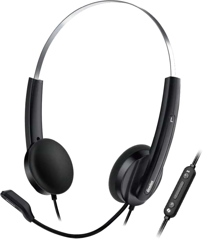 Гарнітура дротова Genius HS-220U Black USB 2.4m (31710020402) - Фото 1