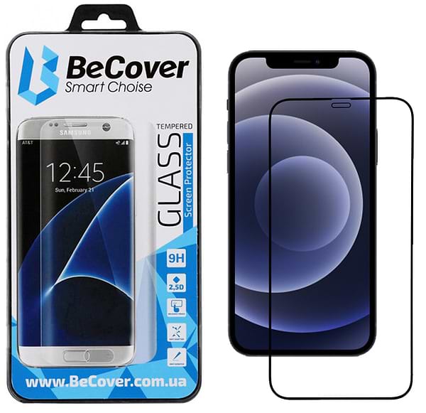 Фото - Защитное стекло для смартфона BeCover Apple iPhone 12 Black (705375)