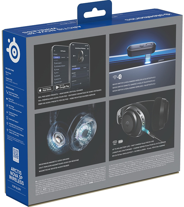 Фото - Гарнітура бездротова ігрова SteelSeries Arctis Nova 3P Wireless MultiPlatform Black (61686)