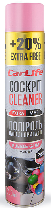 Поліроль для авто CarLife Бабл гам Cockpit Cleaner EXTRA MAT 750мл (CF778)