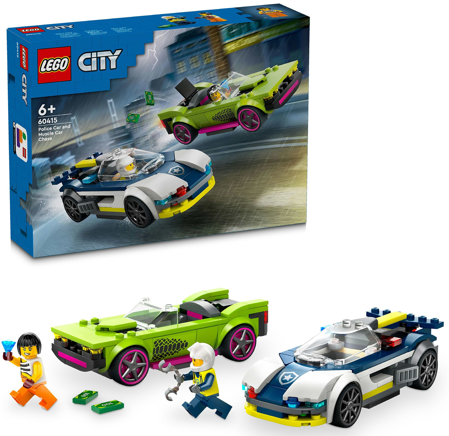 Конструктор LEGO City Преследование маслкара на полицейском автомобиле (60415) - Фото 1