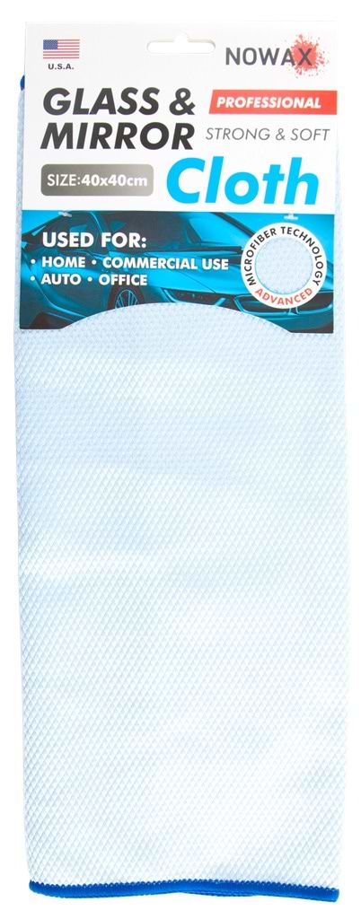 Автомобільна серветка NOWAX For Glass & Mirror 40x40 см синя (NX61440)