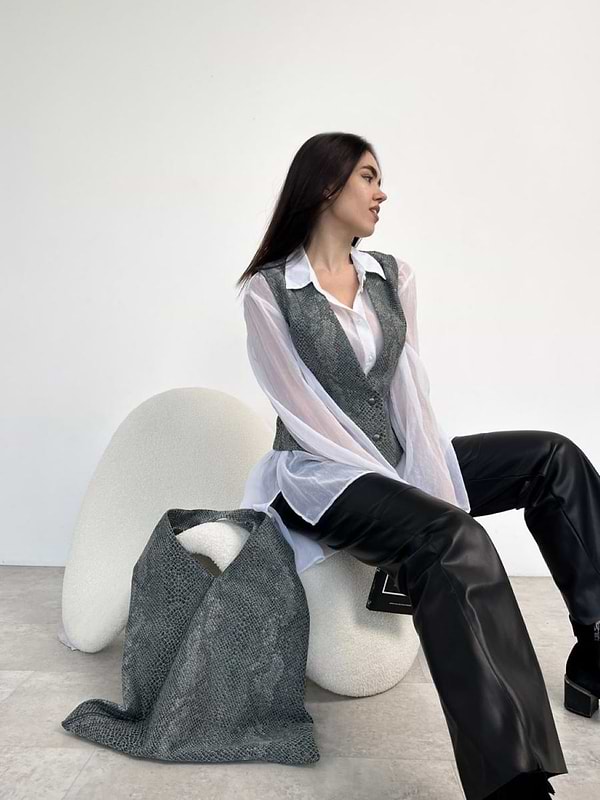 Фото - Шопер ART KNIT Python бірюзова 50x60 см (037852)