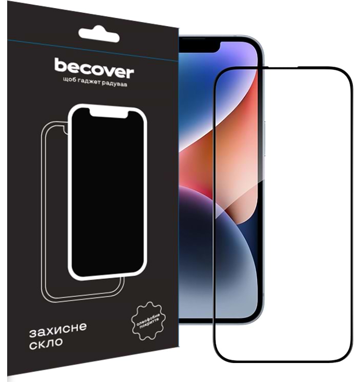 Захисне скло для смартфону BeCover for Apple iPhone 15 Pro Max Black (710594) - Фото 1