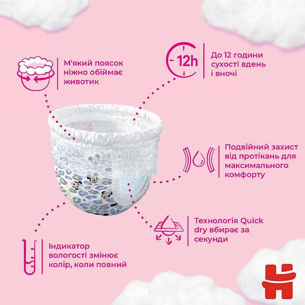Фото - Одноразовые подгузники-трусики Huggies Pants Размер 4 (9-14 кг), для девочек 52 шт. (5029053547541)