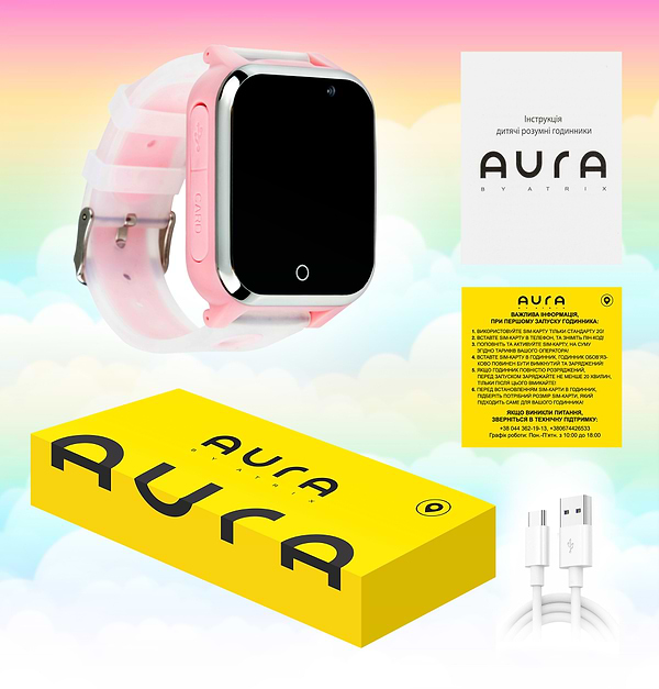 Фото - Дитячий годинник Aura A100 Tracker/WIFI Pink (AUR-A100-P)