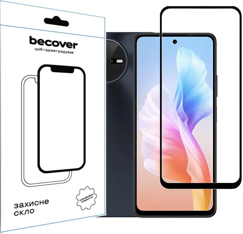 Захисне скло для смартфону BeCover Oscal Tiger 12 Black (711579) - Фото 1