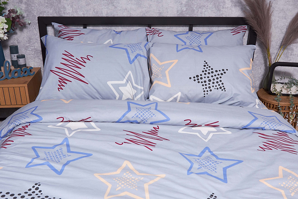 Фото - Комплект постельного белья Moon&Star Бязь Gold Люкс Light Stars 160х220х2 нав. 2х70х70 (MS-820001665)