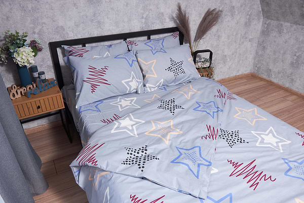 Фото - Комплект постельного белья Moon&Star Бязь Gold Люкс Light Stars 160х220х2 нав. 2х40х60 (MS-820001663)