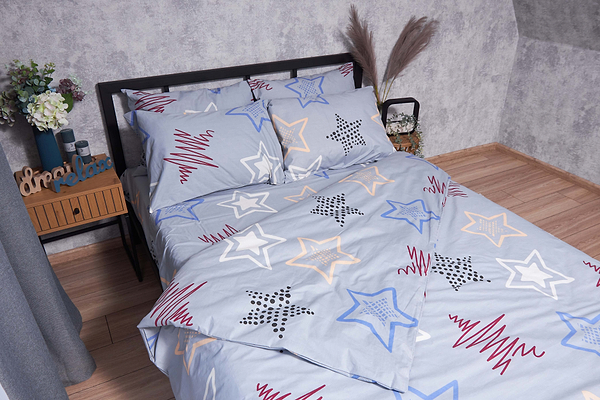 Фото - Комплект постельного белья Moon&Star Бязь Gold Люкс Light Stars 160х220х2 нав. 2х70х70 (MS-820001665)