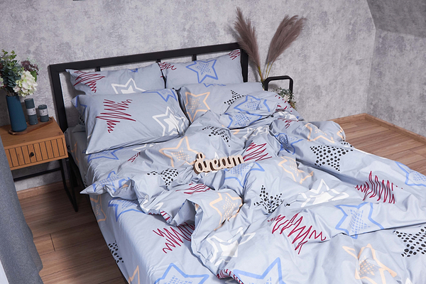 Фото - Комплект постельного белья Moon&Star Бязь Gold Люкс Light Stars 160х220х2 нав. 2х70х70 (MS-820001665)