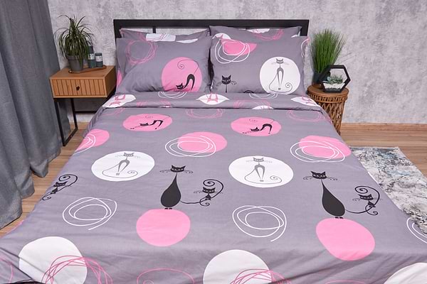 Фото - Комплект постельного белья Moon&Star Бязь Gold Люкс Mauve Cats 160х220 (MS-820002637)