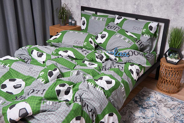 Фото - Комплект постільної білизни Moon&Star Бязь Gold Люкс Football King Size 220x240 (MS-820002019)