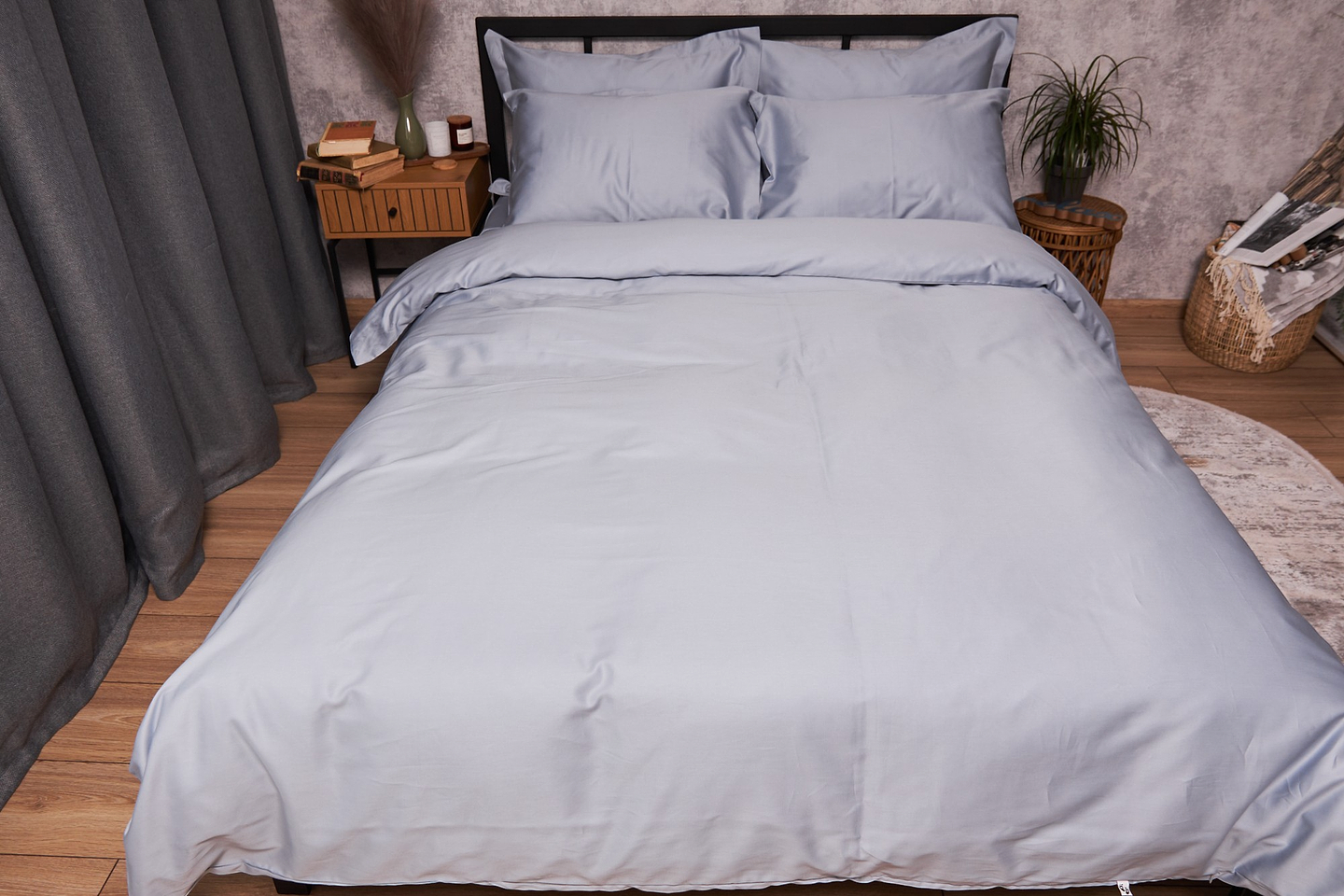 Комплект постельного белья Moon&Star Satin Premium Skyline 143х210 нав. 2х70х70 (MS-820003867)