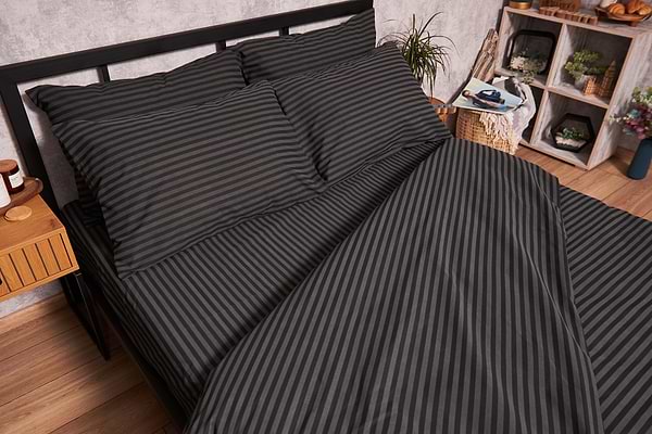 Фото - Комплект постільної білизни Moon&Star 160х220 наволочки 2х40х60 Gray Stripe Бязь Gold Люкс (MS-820001098)