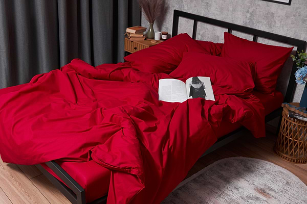 Фото - Комплект постільної білизни Moon&Star Бязь Gold Люкс Cherry Red 160х220 нав. 2х40х60 (MS-820003135)