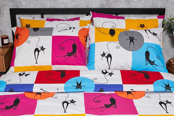 Фото - Комплект постільної білизни Moon&Star Бязь Gold Люкс «Cat Brawlers» 143х210х2 нав. 2х70х70 (MS-820003387)