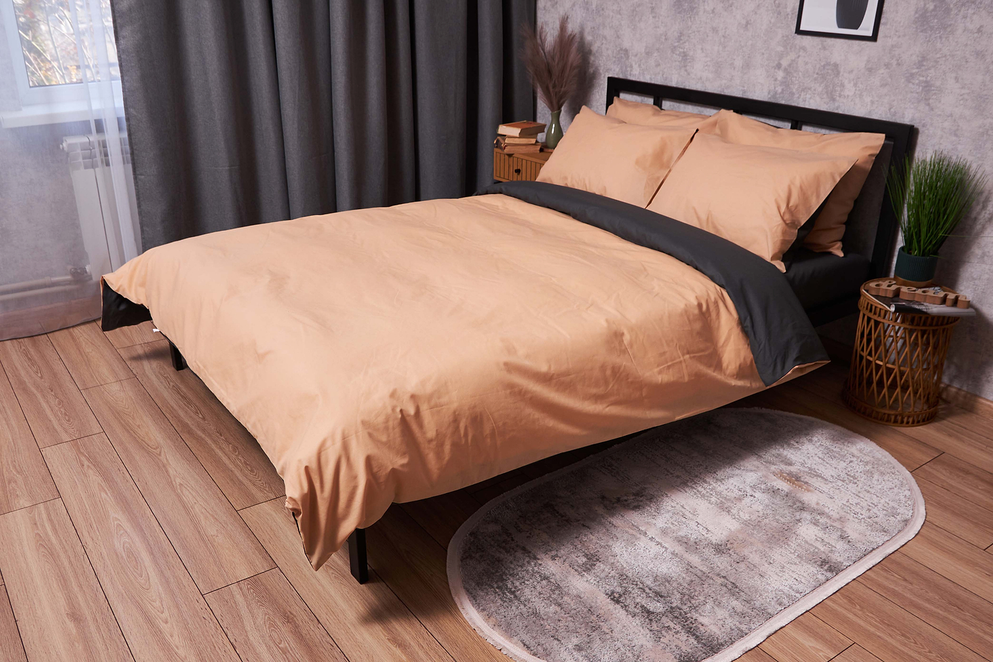 Комплект постельного белья Moon&Star Бязь Gold Люкс Gray Cream 160х220 (MS-820003314)