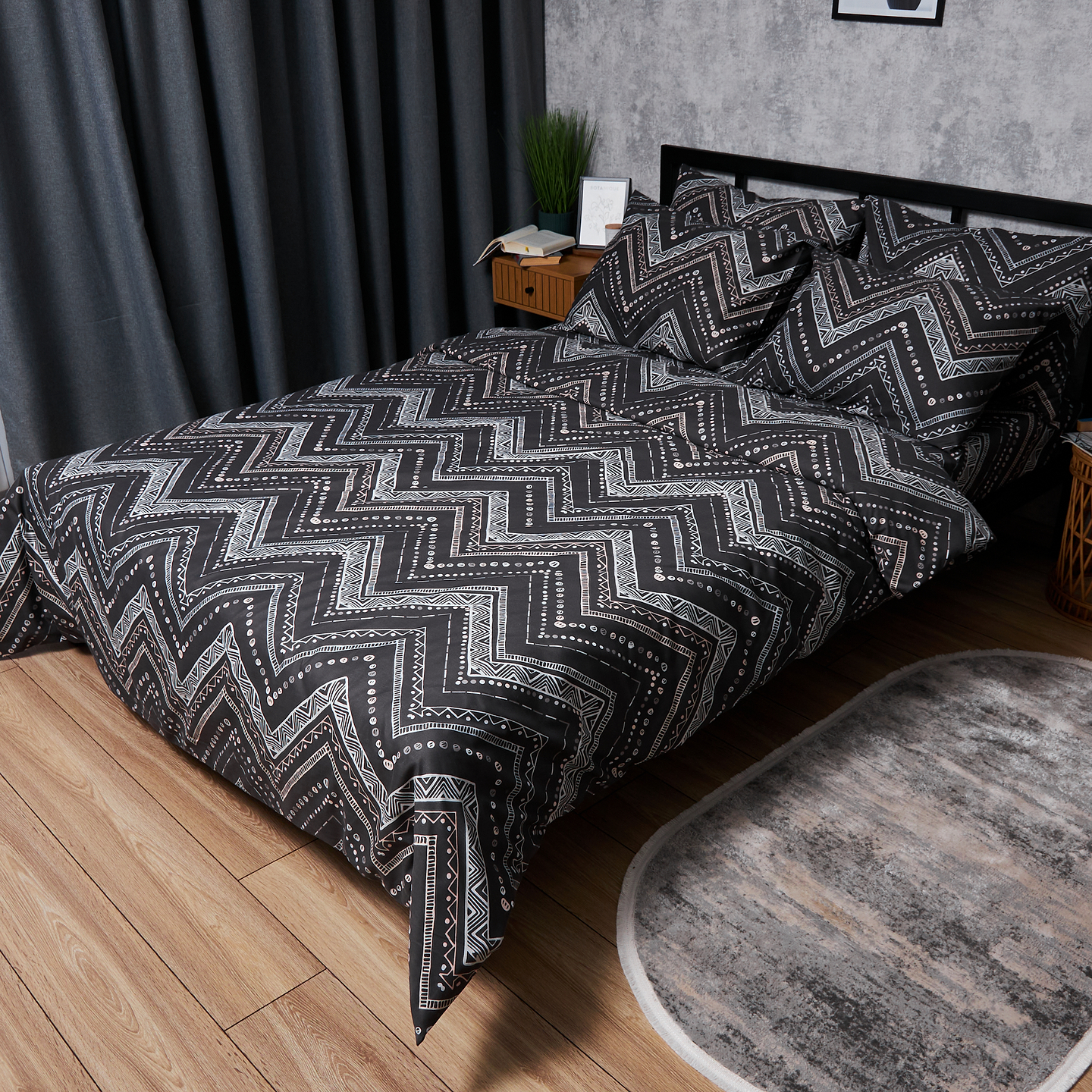 Комплект постельного белья Moon&Star Premium Geometric Grace 160х220х2 нав. 4х70х70 (MS-820007804)