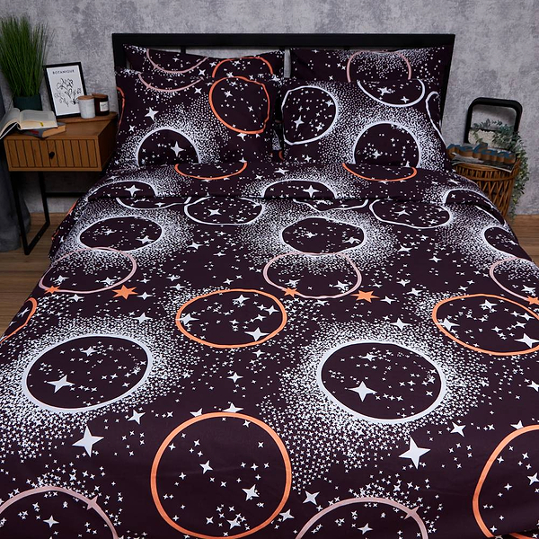 Фото - Комплект постільної білизни Moon&Star Бязь Gold Люкс «Cosmic Vibes» 160х220х2 нав. 2х40х60 (MS-820006225)